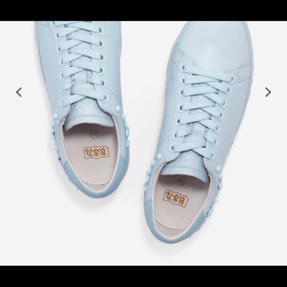 ASH Dazed Low Top Leather Sneakers Light Blue NIB 9 / 39 - Picture 4 of 8